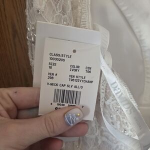 David's Bridal Ivory Lace Chemise